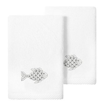 Linum Home Textiles Turkish Cotton Figi 2 pc Embellished Fingertip Towel Set