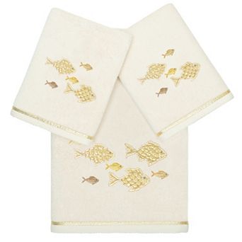 Linum Home Textiles Turkish Cotton Figi 3 pc Embellished Towel Set