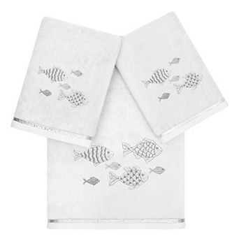 Linum Home Textiles Turkish Cotton Figi 3 pc Embellished Towel Set