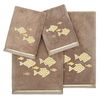 Linum Home Textiles Turkish Cotton Figi 4 pc Embellished Towel Set