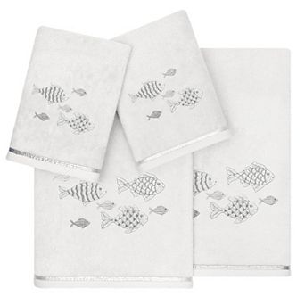 Linum Home Textiles Turkish Cotton Figi 4 pc Embellished Towel Set