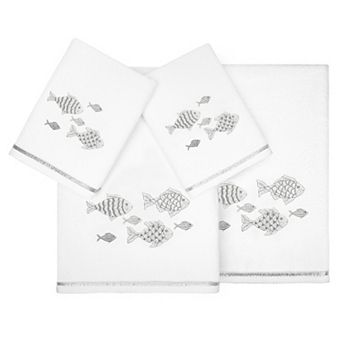 Linum Home Textiles Turkish Cotton Figi 4 pc Embellished Towel Set