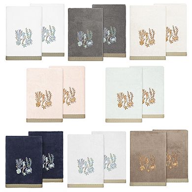 Linum Home Textiles Turkish Cotton Aaron 2-piece Embellished Bath Towel Set