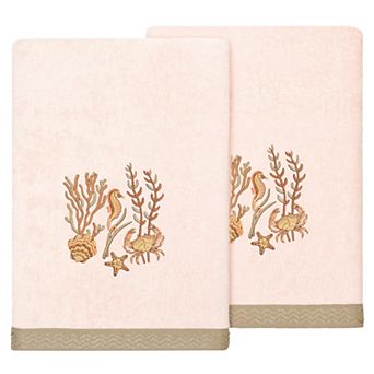 Linum Home Textiles Turkish Cotton Aaron 2 pc Embellished Bath Towel Set
