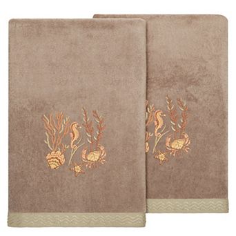 Linum Home Textiles Turkish Cotton Aaron 2 pc Embellished Bath Towel Set