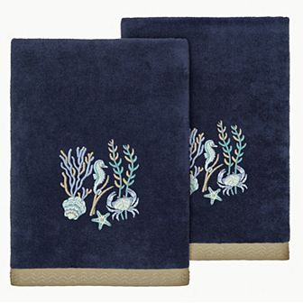 Linum Home Textiles Turkish Cotton Aaron 2 pc Embellished Bath Towel Set