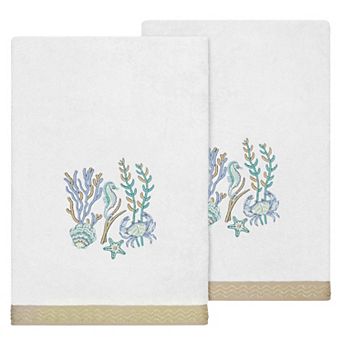 Linum Home Textiles Turkish Cotton Aaron 2 pc Embellished Bath Towel Set