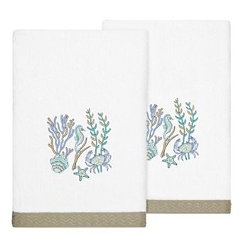 Linum Home Textiles Turkish Cotton Aaron 2 pc Embellished Bath Towel Set