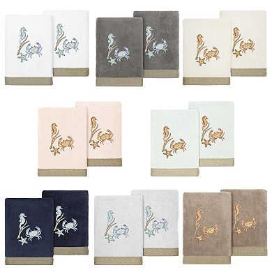 Linum Home Textiles Turkish Cotton Aaron 2-piece Embellished Hand Towel Set