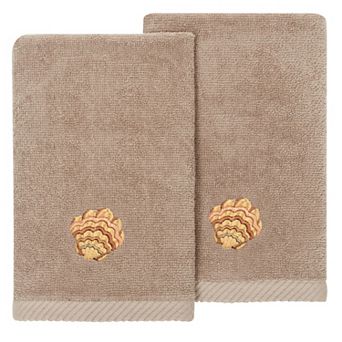 Linum Home Textiles Turkish Cotton Aaron 2 pc Embellished Fingertip Towel Set