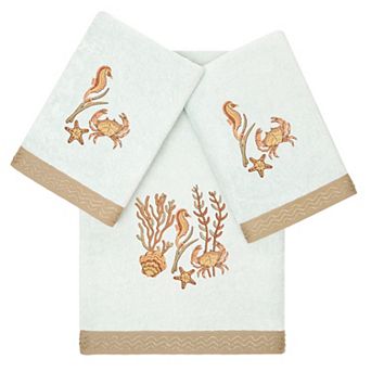 Linum Home Textiles Turkish Cotton Aaron 3 pc Embellished Towel Set