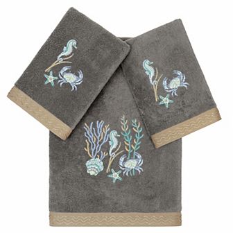 Linum Home Textiles Turkish Cotton Aaron 3 pc Embellished Towel Set