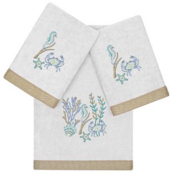 Linum Home Textiles Turkish Cotton Aaron 3 pc Embellished Towel Set