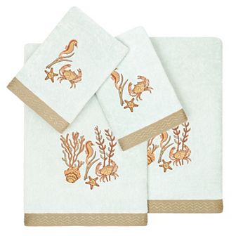 Linum Home Textiles Turkish Cotton Aaron 4 pc Embellished Towel Set