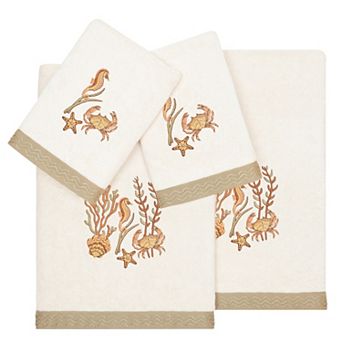 Linum Home Textiles Turkish Cotton Aaron 4 pc Embellished Towel Set
