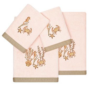 Linum Home Textiles Turkish Cotton Aaron 4 pc Embellished Towel Set