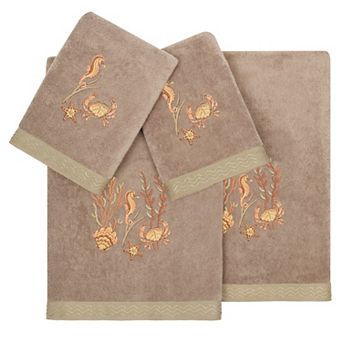 Linum Home Textiles Turkish Cotton Aaron 4 pc Embellished Towel Set