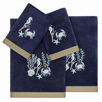 Linum Home Textiles Turkish Cotton Aaron 4 pc Embellished Towel Set