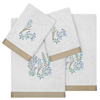 Linum Home Textiles Turkish Cotton Aaron 4 pc Embellished Towel Set