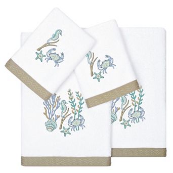 Linum Home Textiles Turkish Cotton Aaron 4 pc Embellished Towel Set