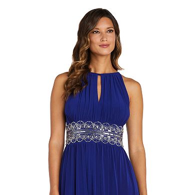 Women's R&M Richards Beaded-Waist Long Jersey Dress