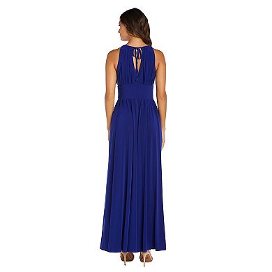 Women's R&M Richards Beaded-Waist Maxi Jersey Dress