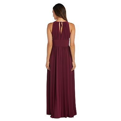 Women's R&M Richards Beaded Empire-Waist Halter Maxi Dress