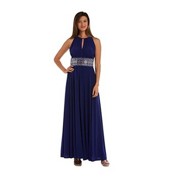 Women's R&M Richards Beaded Empire-Waist Halter Maxi Dress