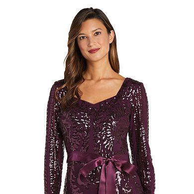 Women's R&M Richards Sweetheart Neckline Sequined Dress