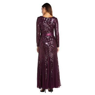 Women's R&M Richards Sweetheart Neckline Sequined Dress