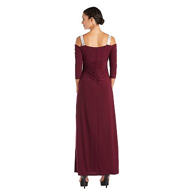 Women's R&M Richards Cold-Shoulder Rhinestone-Straps Dress