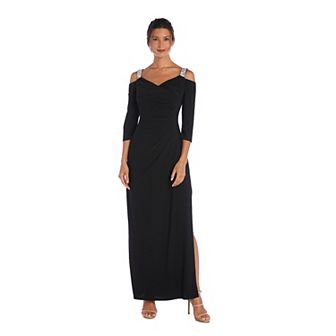 Women's R&M Richards Cold-Shoulder Rhinestone-Straps Dress