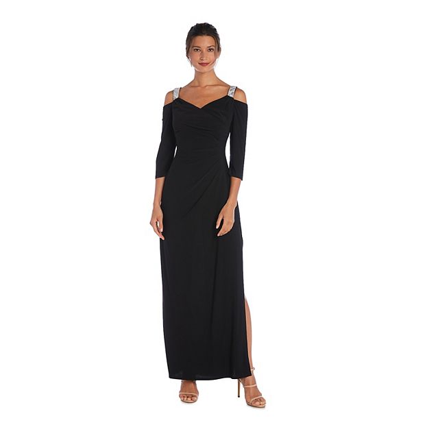 Rm richards long sales cold shoulder dress