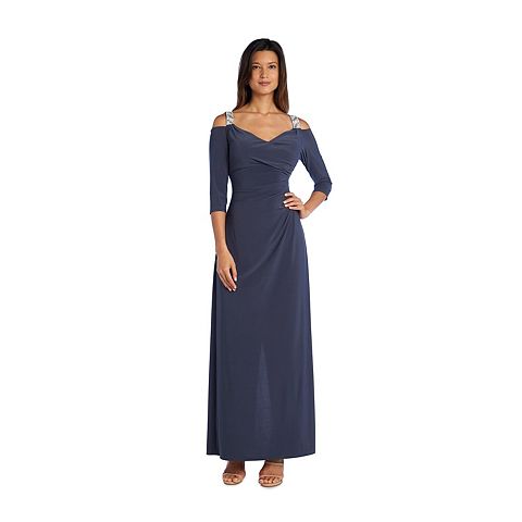Женские платья R&M Women's R&M Richards Cold-Shoulder Rhinestone-Straps Dress