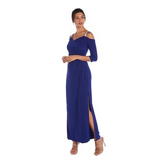 Women's R&M Richards Cold-Shoulder Rhinestone-Straps Dress