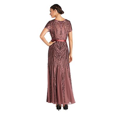 Women's R&M Richards Embroidered Sequined Dress