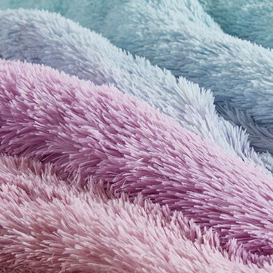 Intelligent Design Talia Ultra Cozy & Soft Ombre Shaggy Faux Fur Comforter Set with Shams