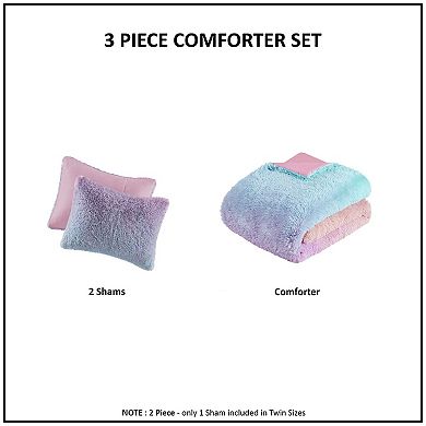 Intelligent Design Talia Ultra Cozy & Soft Ombre Shaggy Faux Fur Comforter Set with Shams