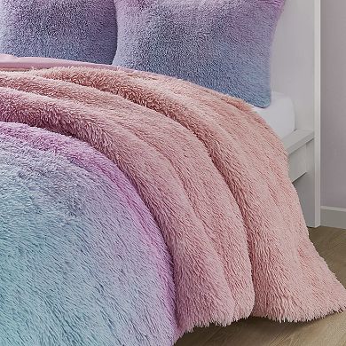 Intelligent Design Talia Ultra Cozy & Soft Ombre Shaggy Faux Fur Comforter Set with Shams