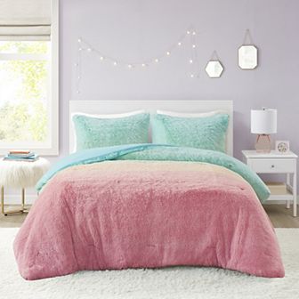 Intelligent Design Talia Ultra Cozy & Soft Ombre Shaggy Faux Fur Comforter Set