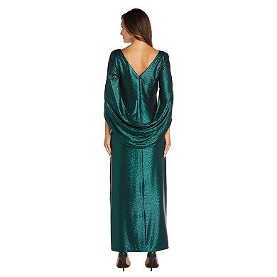 Women's R&M Richards Long Back Drape Sleeve Dress