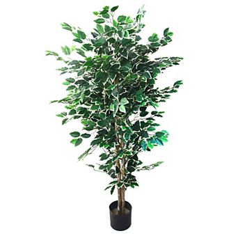 Pure Garden 5-ft. Artificial Ficus Plant Floor Decor