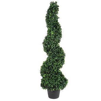Pure Garden 4-ft. Artificial Faux Boxwood Plant Floor Decor