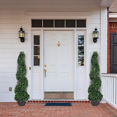 Pure Garden 4-ft. Artificial Faux Boxwood Plant Floor Decor