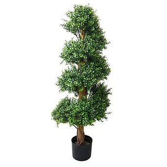 Pure Garden 4-ft. Boxwood Spiral Artificial Tree Floor Decor