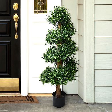 Pure Garden 4-ft. Boxwood Spiral Artificial Tree Floor Decor