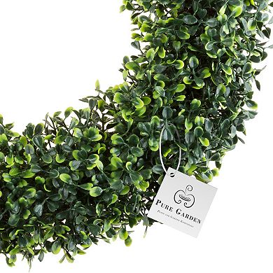 Pure Garden Artificial Boxwood Wreath