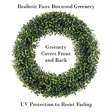 Pure Garden Artificial Boxwood Wreath