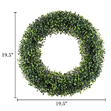 Pure Garden Artificial Boxwood Wreath