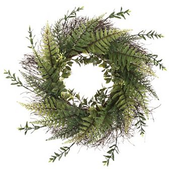 Pure Garden Artificial Fern Wreath